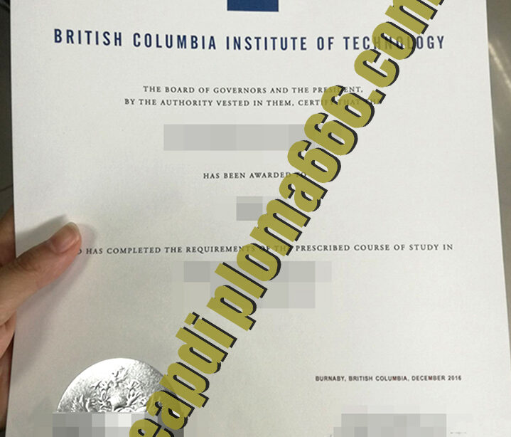 fake British Columbia Institute of Technology diploma