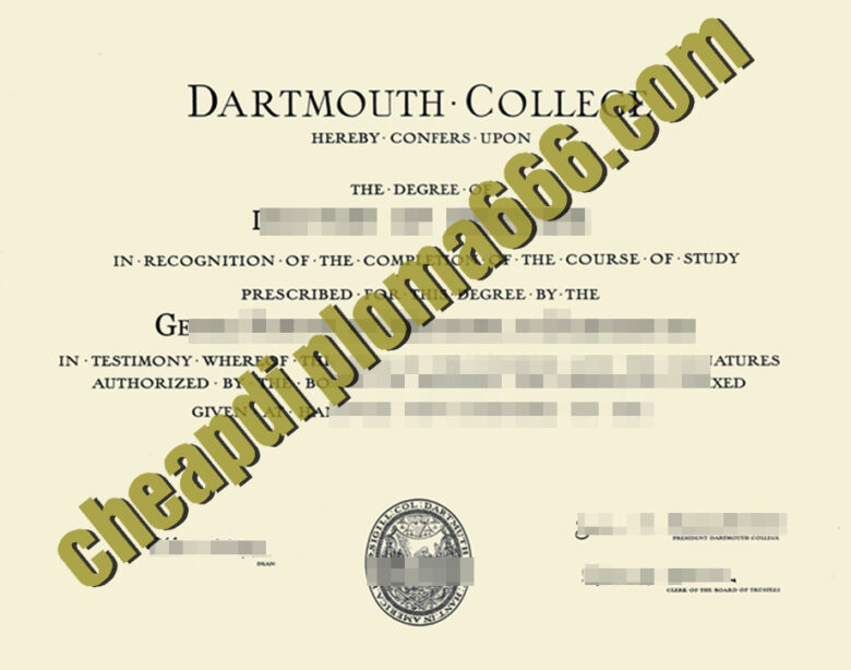 buy Dartmouth College degree certificate