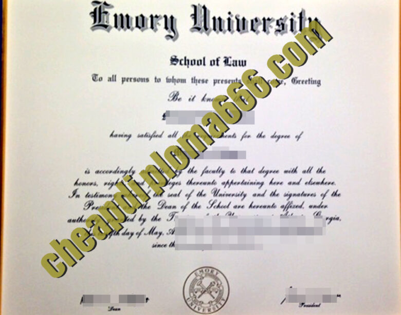 fake Emory University diploma