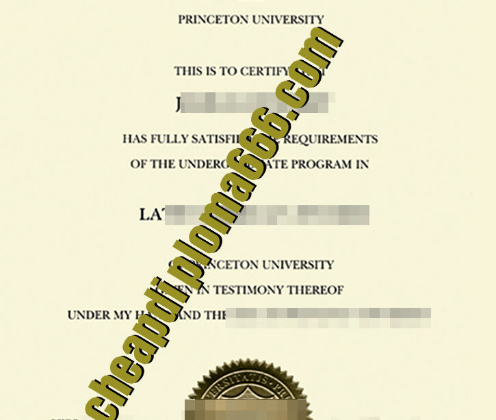 Princeton University degree certificate