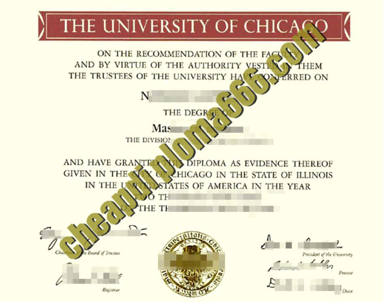 fake University of Chicago degree certificate