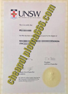 fake University of New South Wales diploma