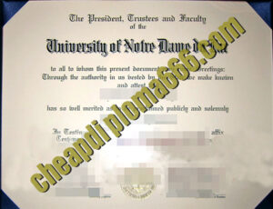 University of Notre Dame degree certificate