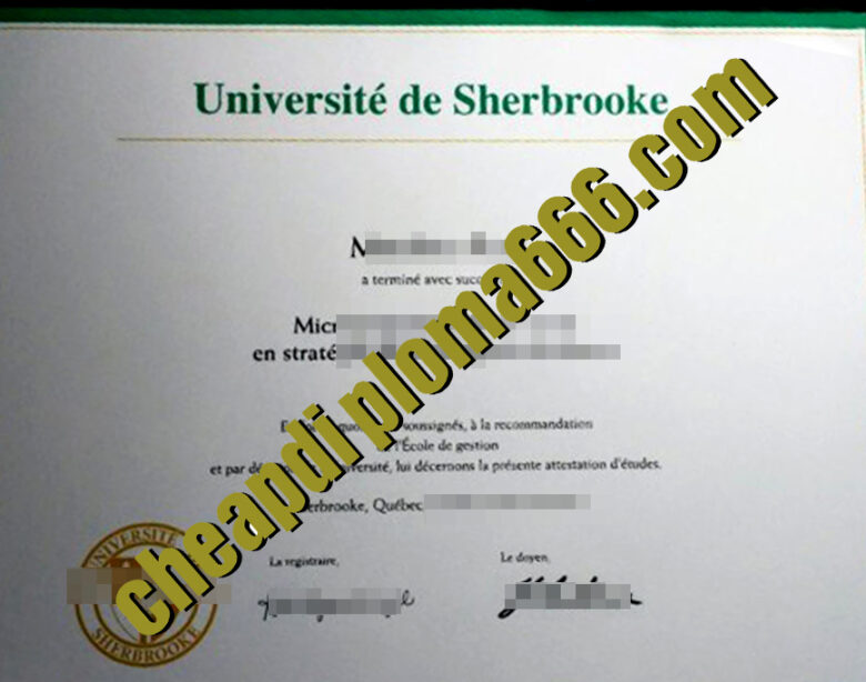 fake Université de Sherbrooke degree certificate