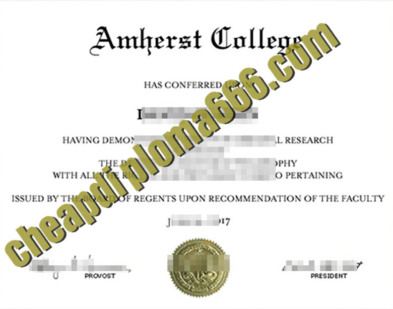 buy Amherst College degree certificate