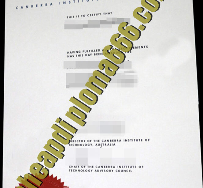 Canberra Institute of Technology degree certificate
