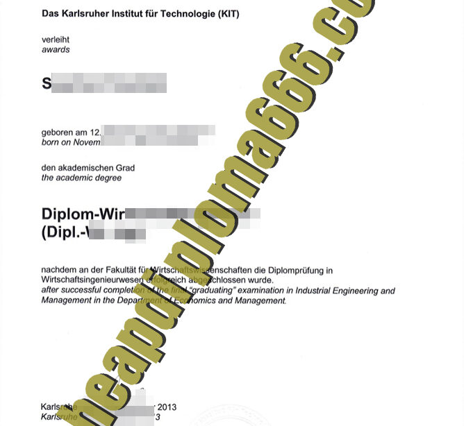Karlsruhe Institute of Technology degree certificate