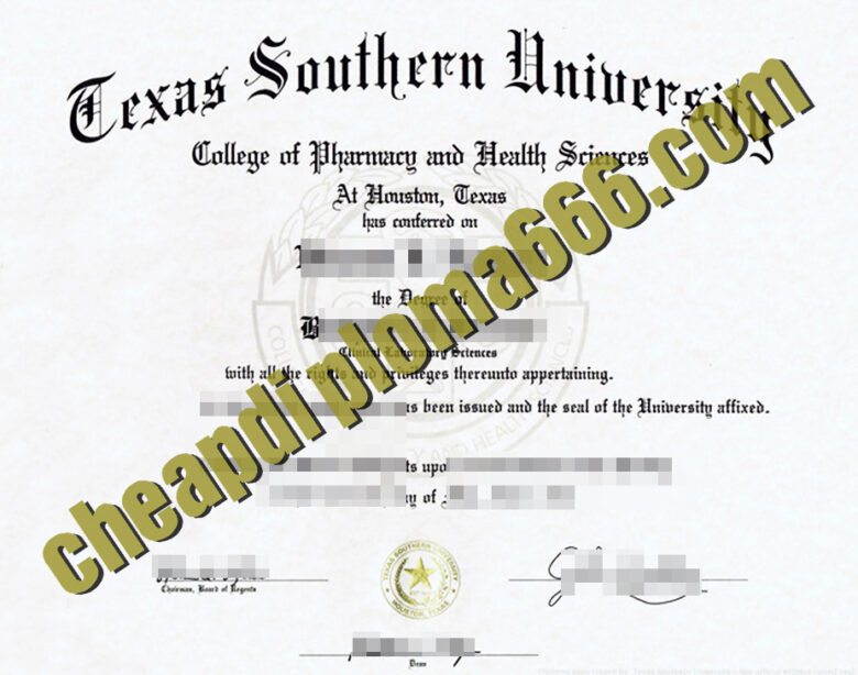 buy Texas Southern University degree certificate