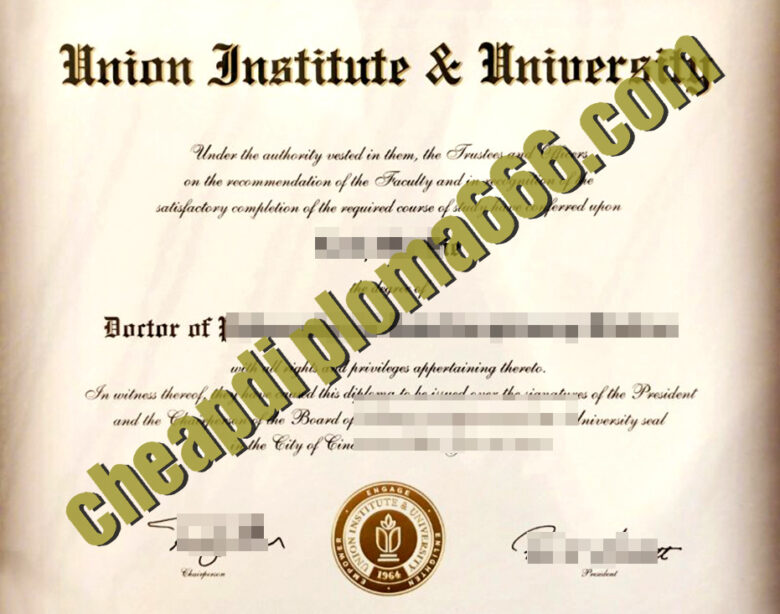 Union Institute & University degree certificate