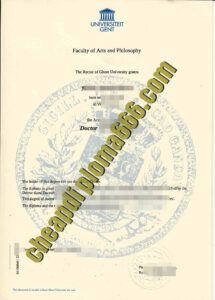 University Ghent fake degree certificate