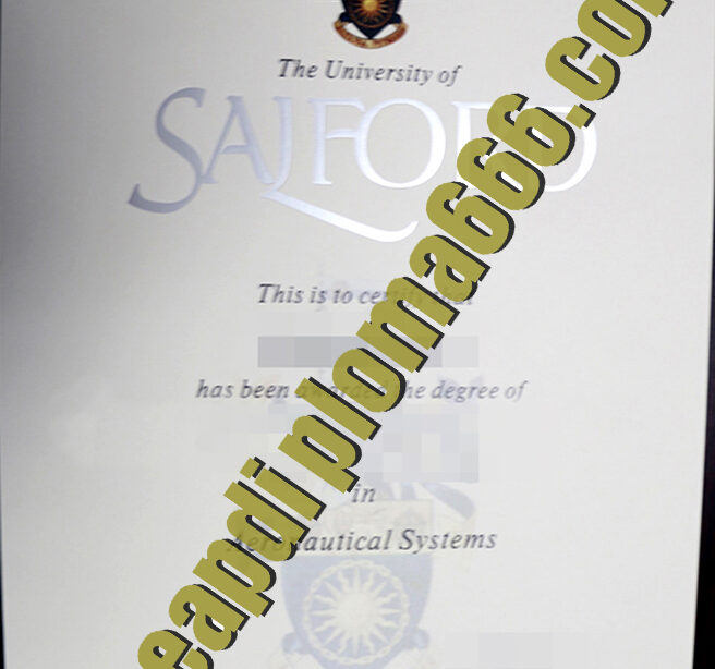 University of Salford degree certificate
