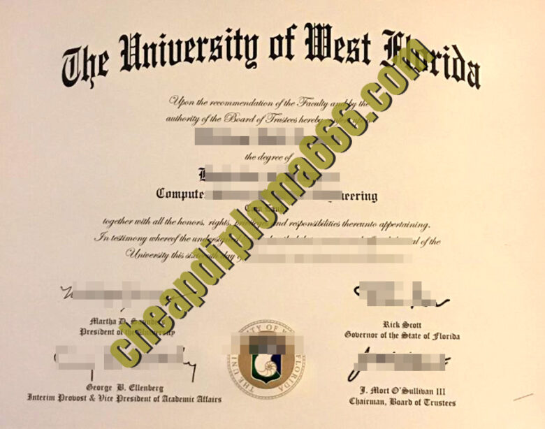 University of West Florida degree certificate