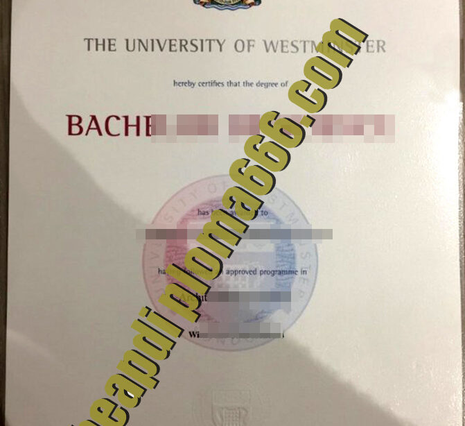 University of Westminster degree certificate