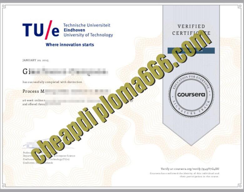fake Eindhoven University of Technology degree certificate