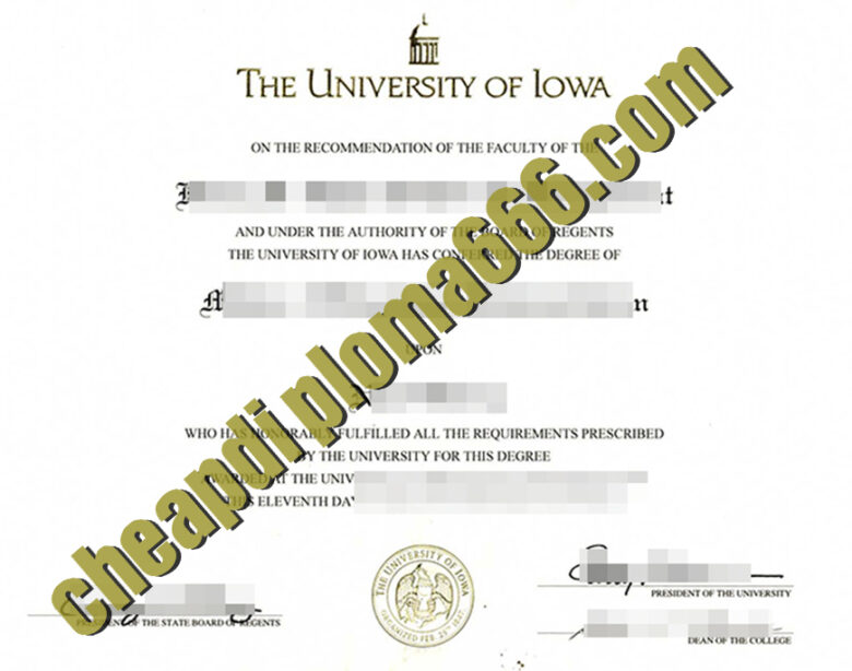 fake University of Iowa degree certificate