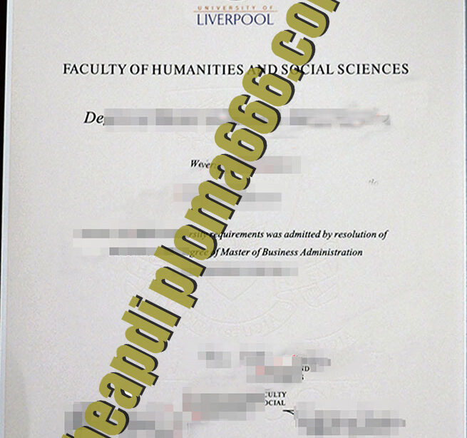 fake University of Liverpool diploma