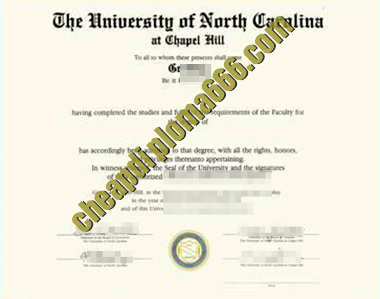 University of North Carolina at Chapel Hill degree certificate