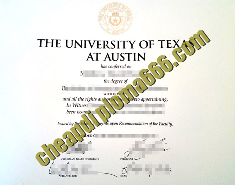 fake UT Austin degree certificate