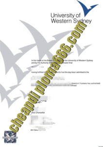 fake University of Western Sydney degree certificate