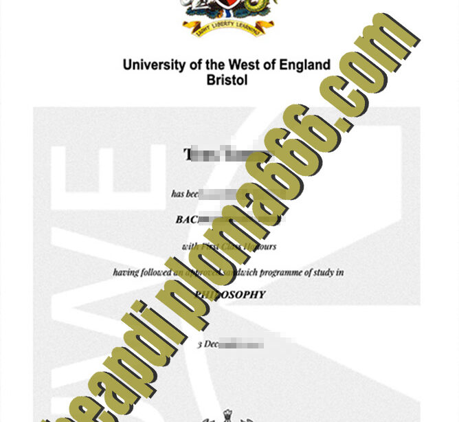 University of the West of England, Bristol degree certificate