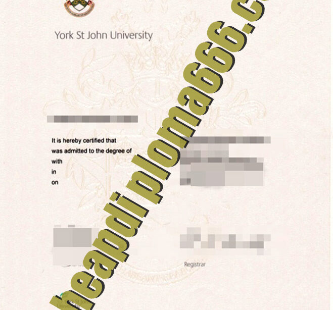 York St John University fake degree certificate