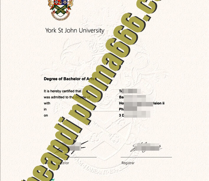 York St John University fake degree certificate