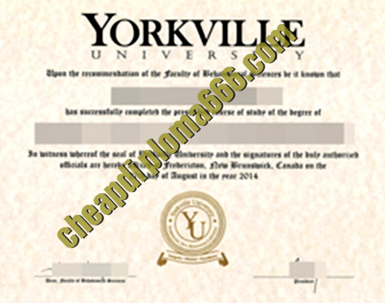 buy Yorkville University degree certificate