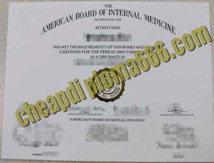 fake American Board of Internal Medicine degree certificate