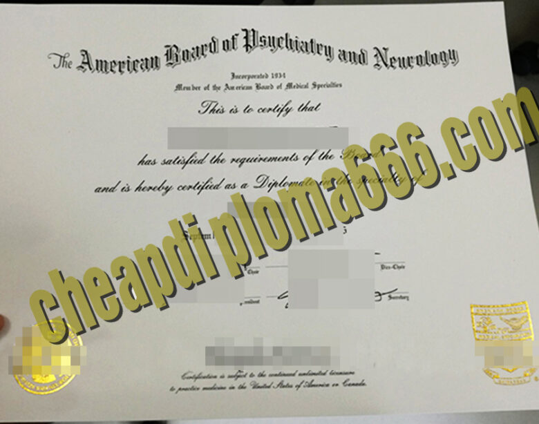 American Board of Psychiatry and Neurology fake certificate