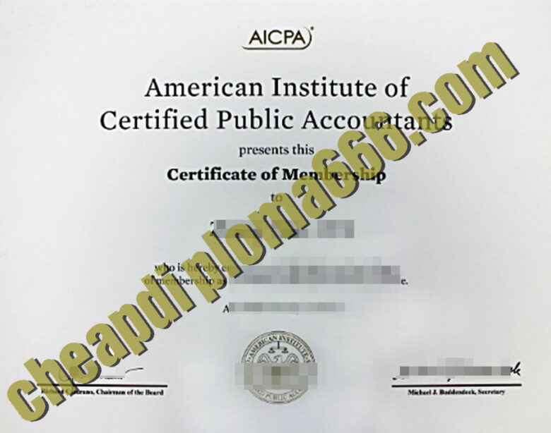 fake AICPA certificate