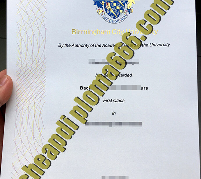 fake Birmingham City University degree certificate