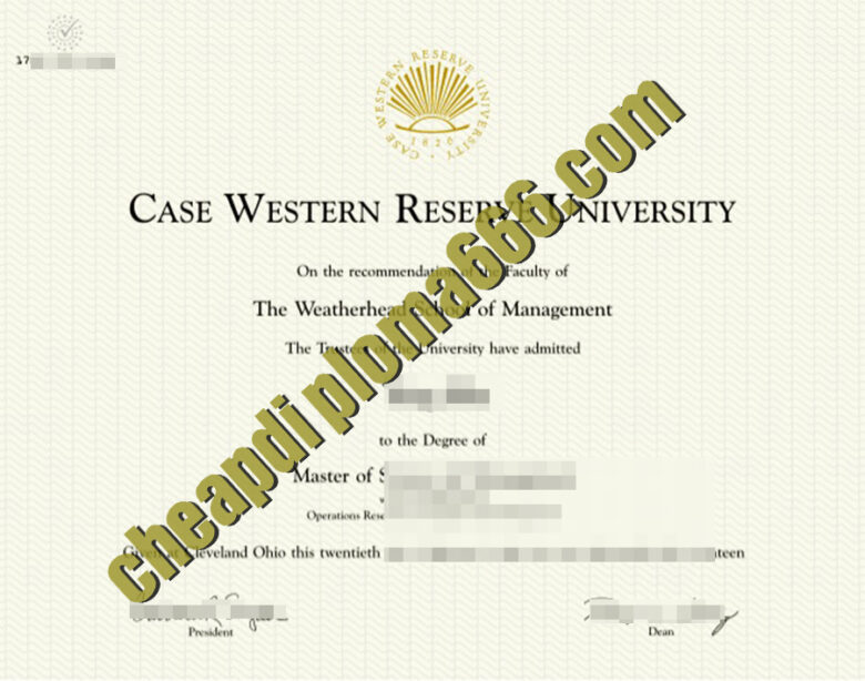 fake Case Western Reserve University degree certificate