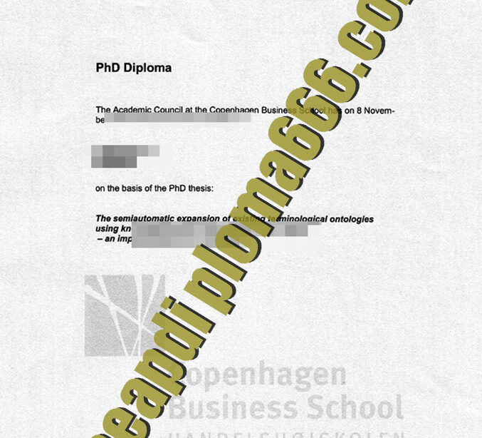 fake Copenhagen Business School certificate