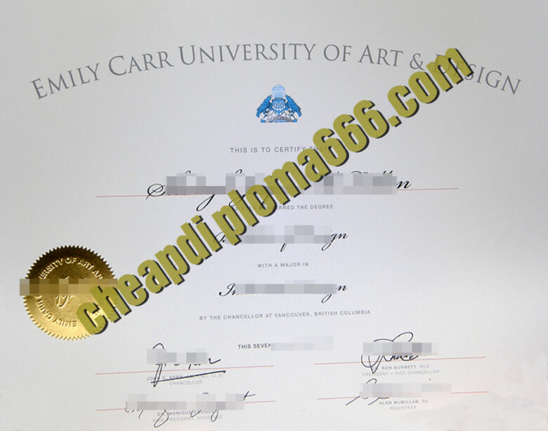 Emily Carr University of Art and Design diploma