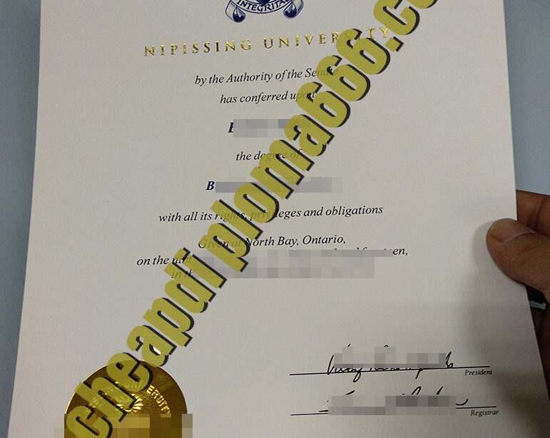 Nipissing University degree certificate