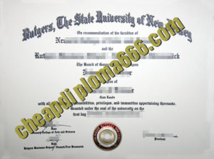 fake Rutgers University – New Brunswick degree certificate