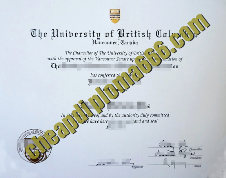 UBC Sauder School of Business fake degree certificate