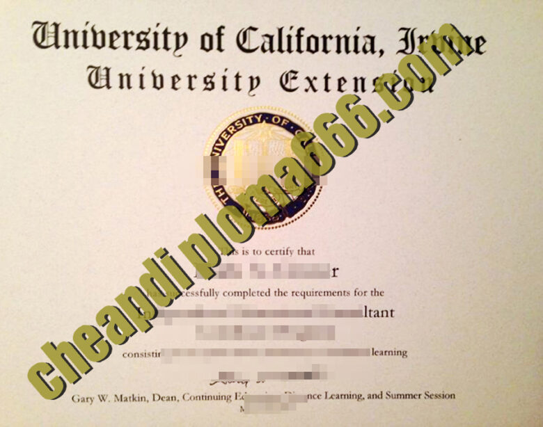 fake University of California, Irvine degree certificate