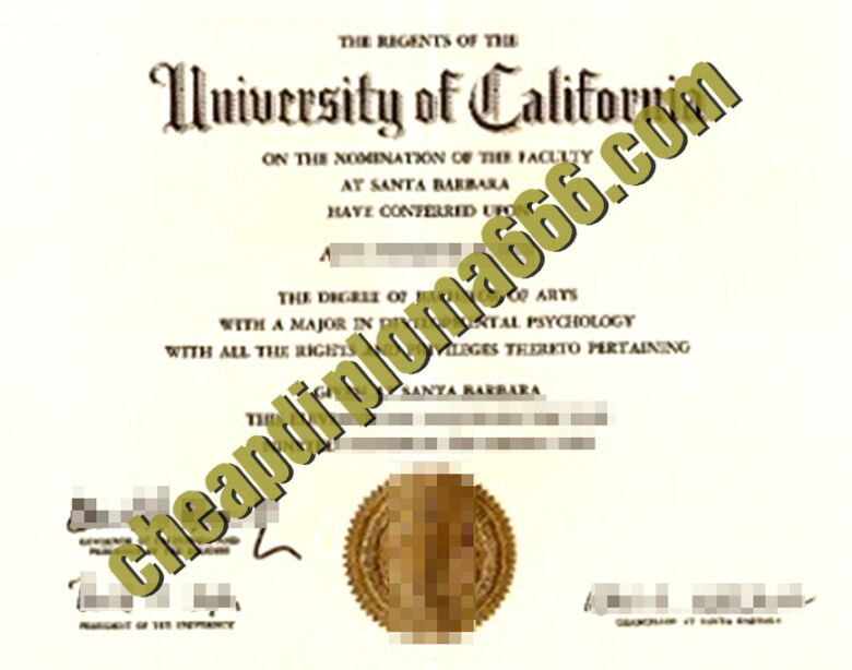 University of California, Santa Barbara degree certificate
