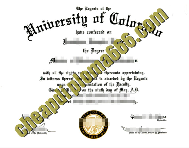 University of Colorado Boulder fake degree certificate