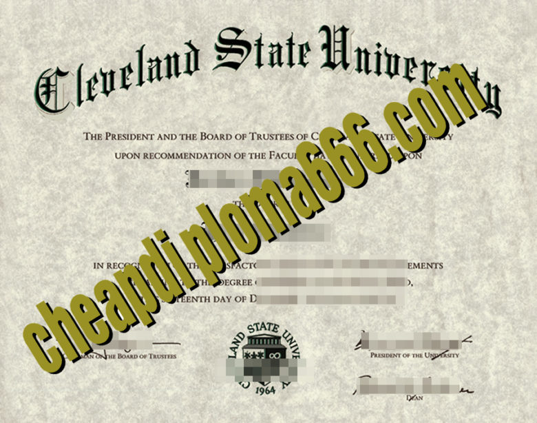 fake Cleveland State University diploma