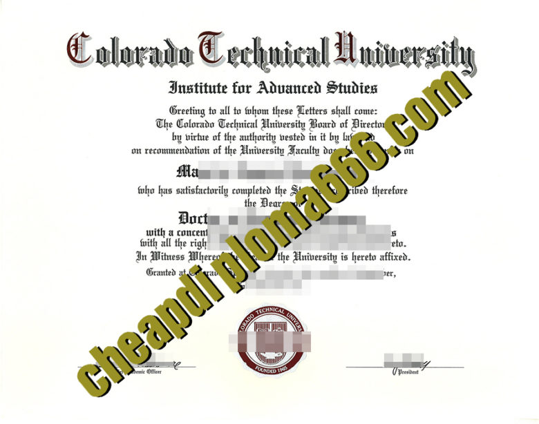 Colorado Technical University diploma