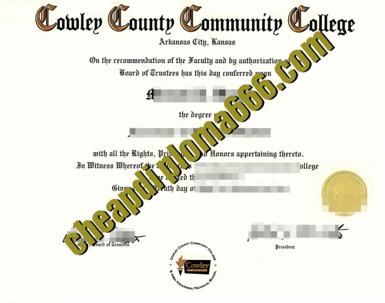 Cowley County Community College fake certificate