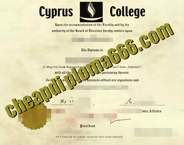 Cyprus College certificate