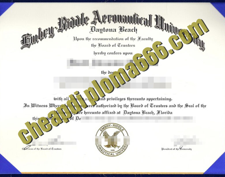 fake Embry–Riddle Aeronautical University degree certificate