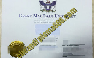 fake Grant MacEwan University degree certificate