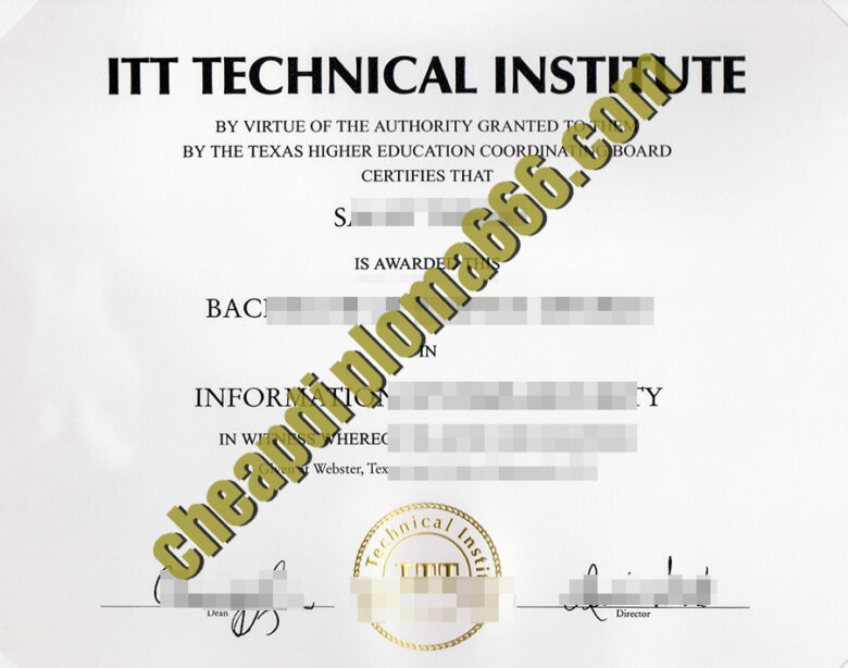 ITT Tech fake degree certificate