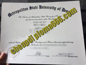 Metropolitan State University of Denver degree certificate