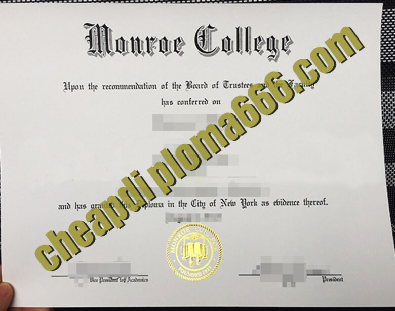buy Monroe College fake degree certificate